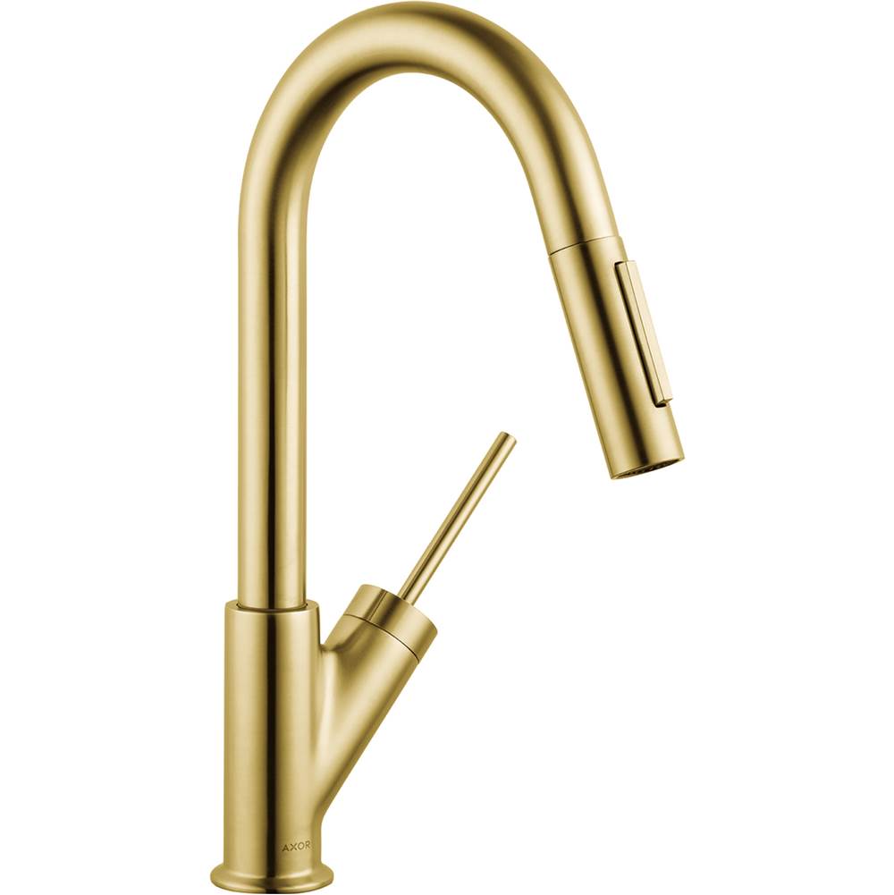 Axor Starck Prep Kitchen Faucet 2-Spray Pull-Down, 1.75 GPM in Brushed Gold Optic