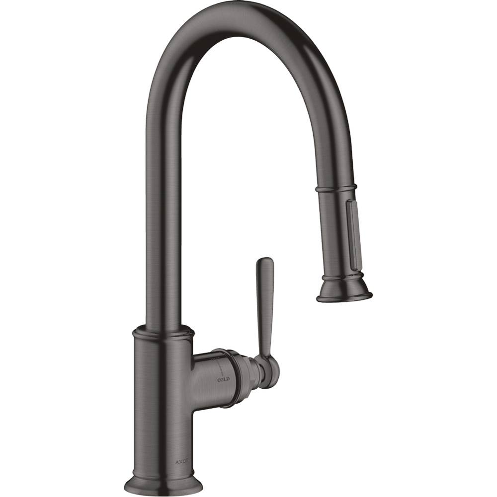 Axor Montreux Prep Kitchen Faucet 2-Spray Pull-Down, 1.75 GPM in Brushed Black Chrome
