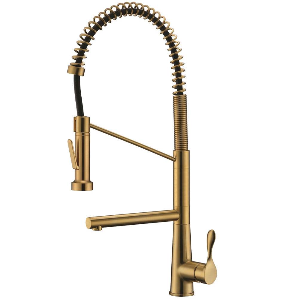 Dawn 2 Way Spring Pull-down Kitchen Faucet, Matte Gold