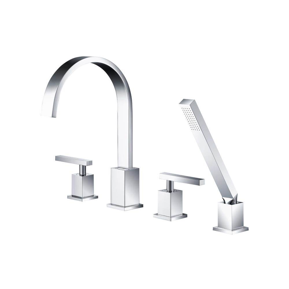 Isenberg 4 Hole Deck Mounted Roman Tub Faucet With Hand Shower