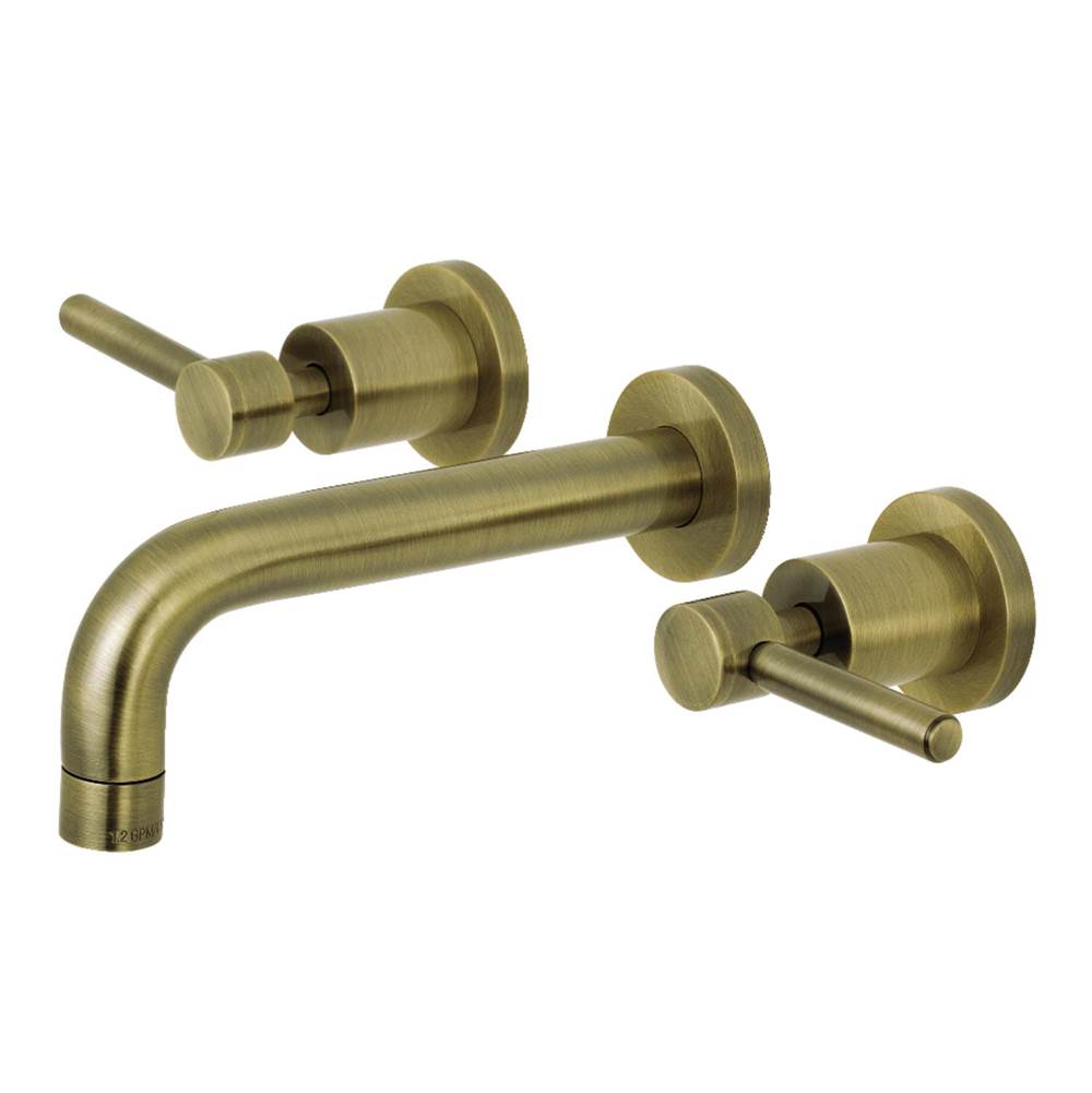 Kingston Brass Concord 2-Handle Wall Mount Bathroom Faucet, Antique Brass