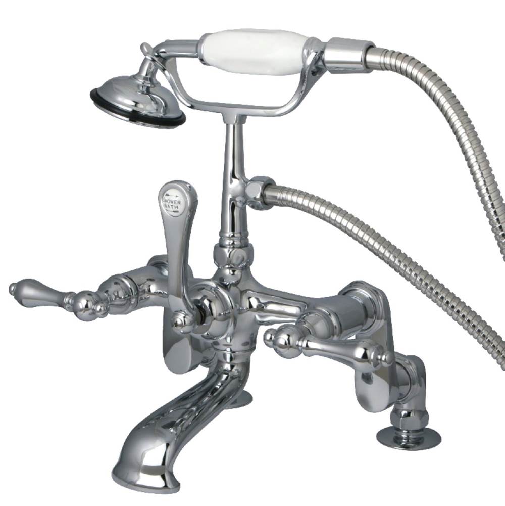 Kingston Brass Vintage Adjustable Center Deck Mount Tub Faucet, Polished Chrome