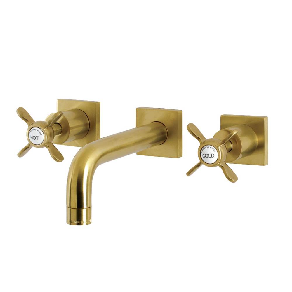 Kingston Brass Essex Two-Handle Wall Mount Bathroom Faucet, Brushed Brass