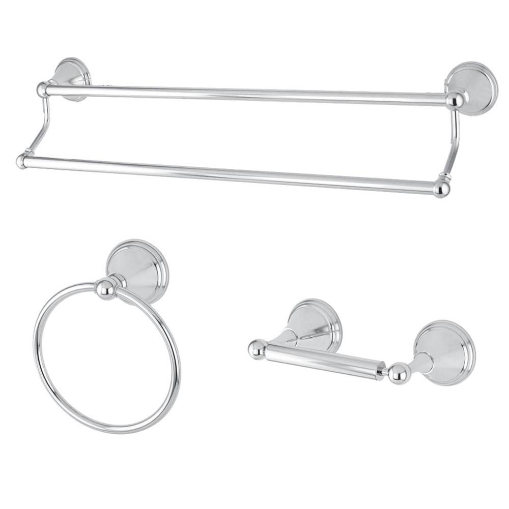 Kingston Brass 3-Piece Bathroom Accessories Set, Polished Chrome