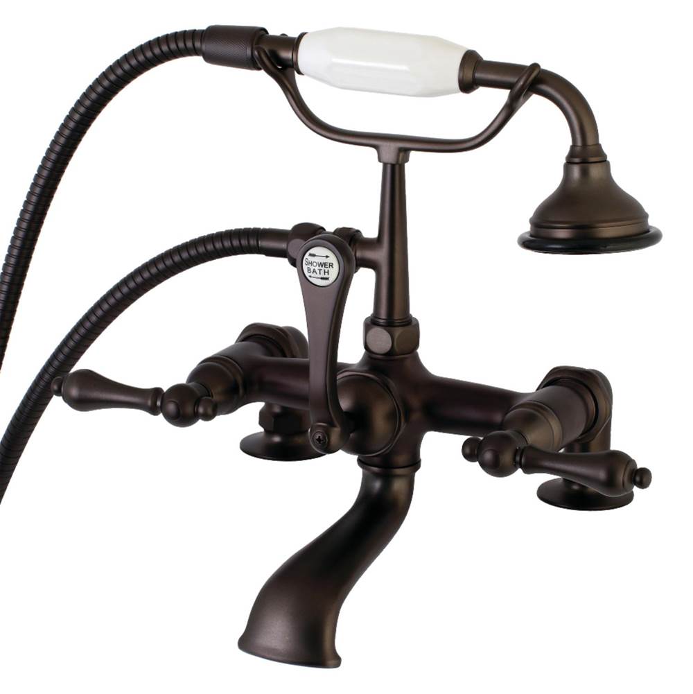 Kingston Brass Aqua Vintage 7-Inch Tub Faucet with Hand Shower, Oil Rubbed Bronze
