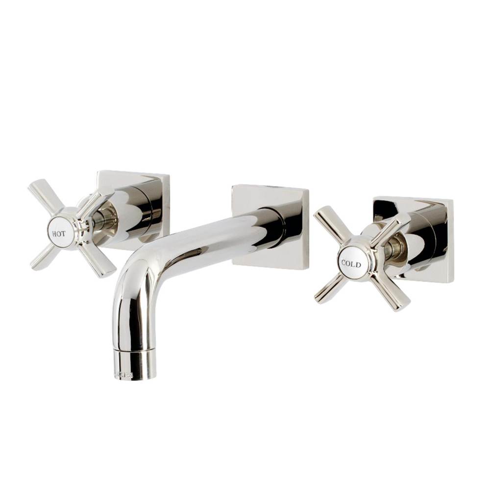 Kingston Brass Millennium Two-Handle Wall Mount Bathroom Faucet, Polished Nickel