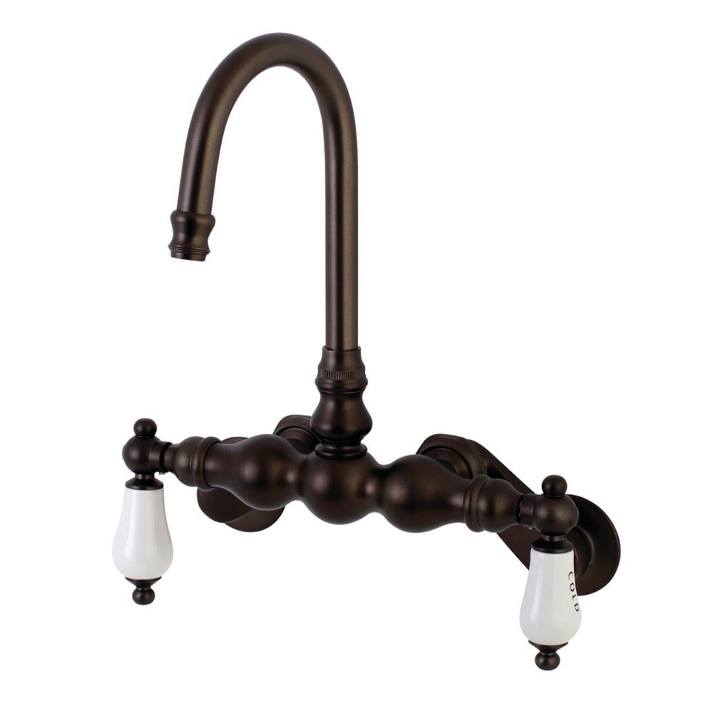 Kingston Brass Aqua Vintage Adjustable Center Wall Mount Tub Faucet, Oil Rubbed Bronze