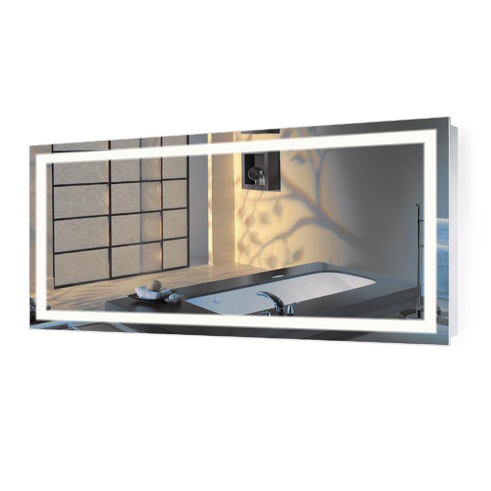 Krugg Icon 60'' X 30'' LED Bathroom Mirror w/ Dimmer and Defogger, Large Lighted Vanity Mirror