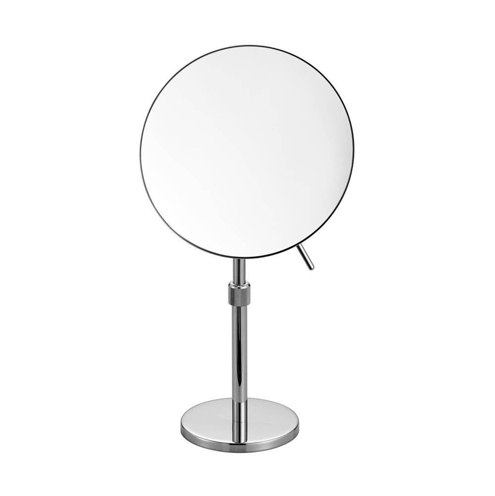 KubeBath Aqua Rondo by KubeBath Magnifying Mirror With Adjustable Height