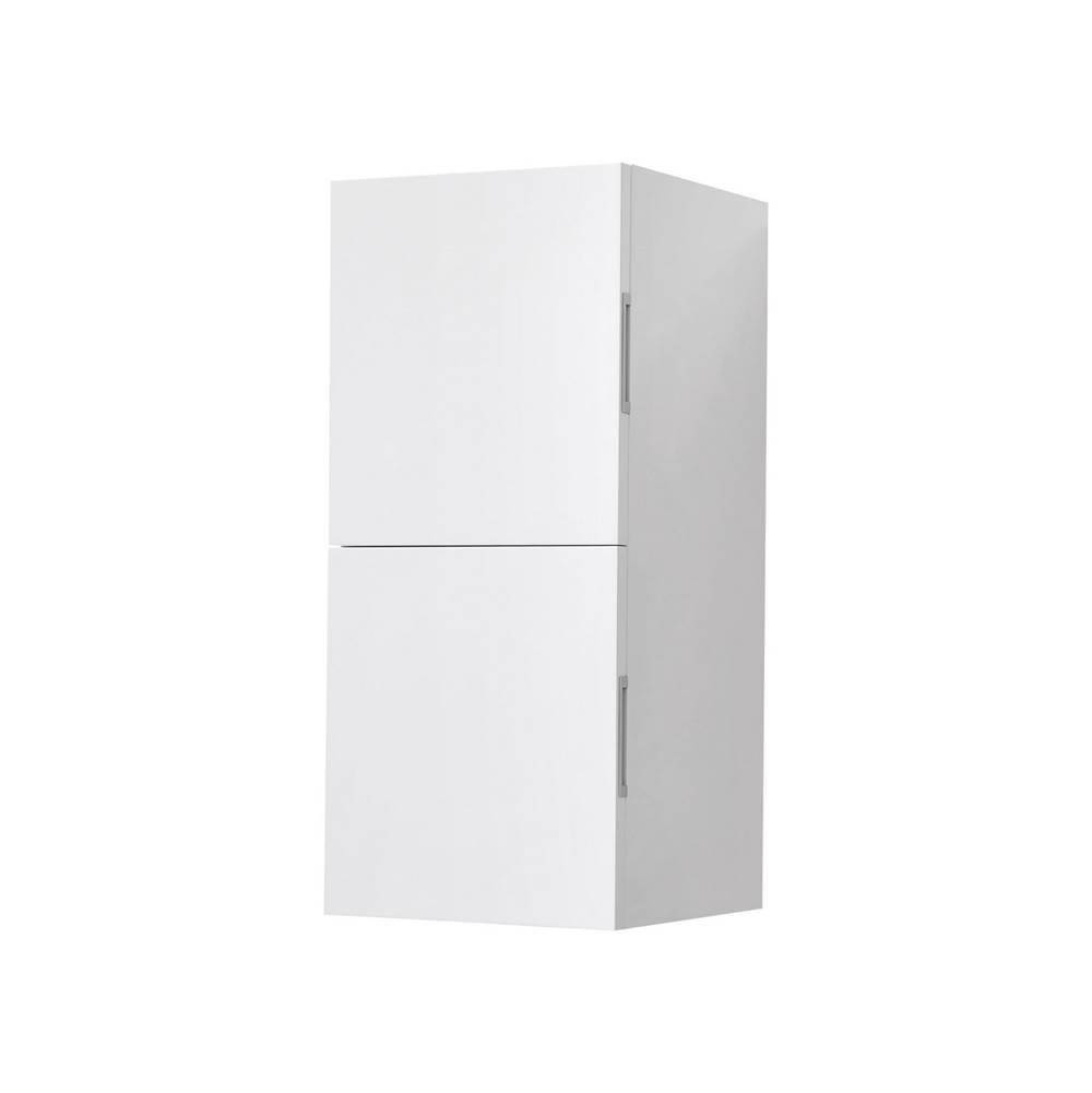 KubeBath Bliss 12'' Wide by 24'' High Linen Side Cabinet With Two Doors in Gloss White Finish