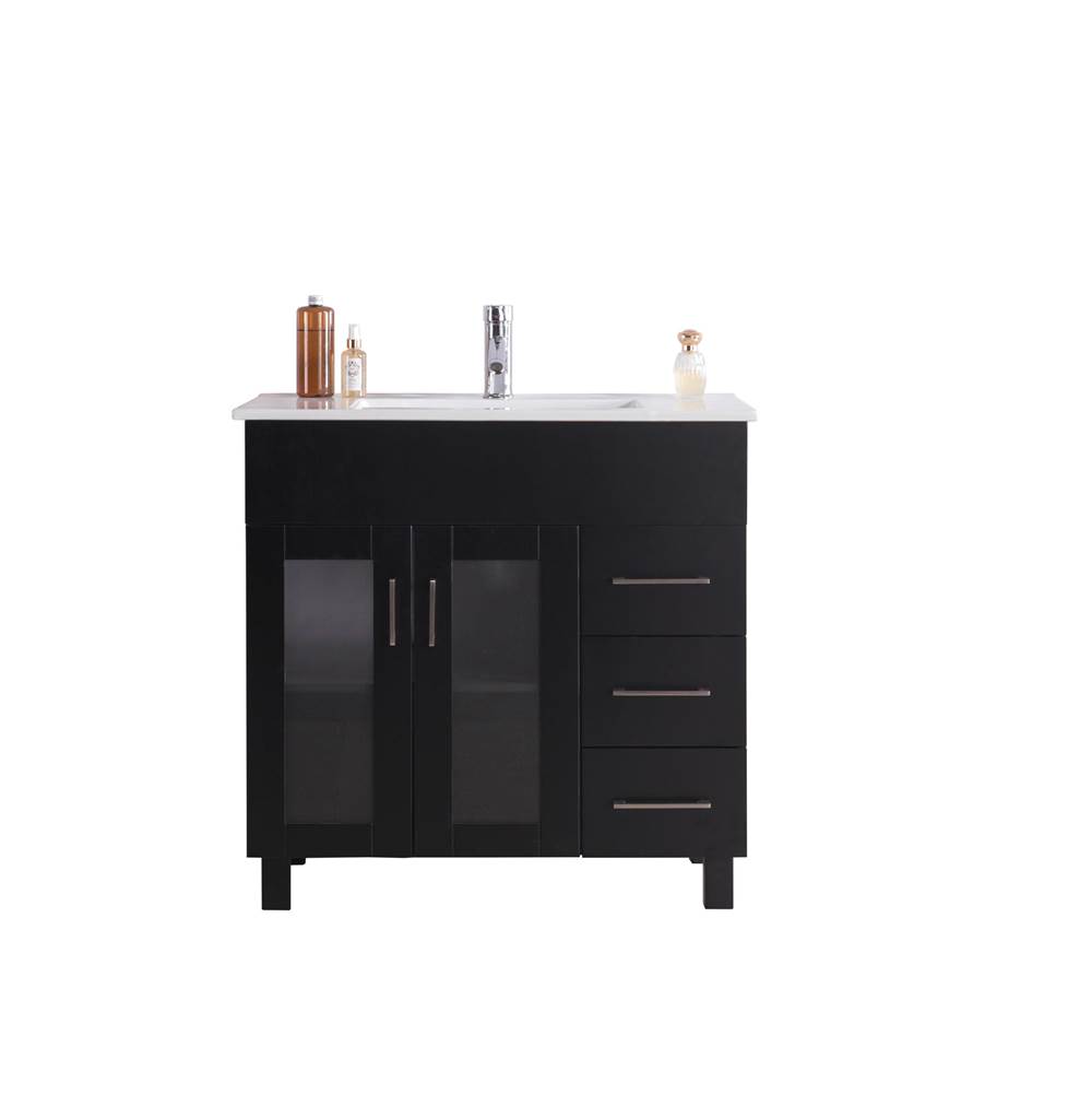 LAVIVA Nova 36 - Espresso Cabinet And Ceramic Basin Countertop