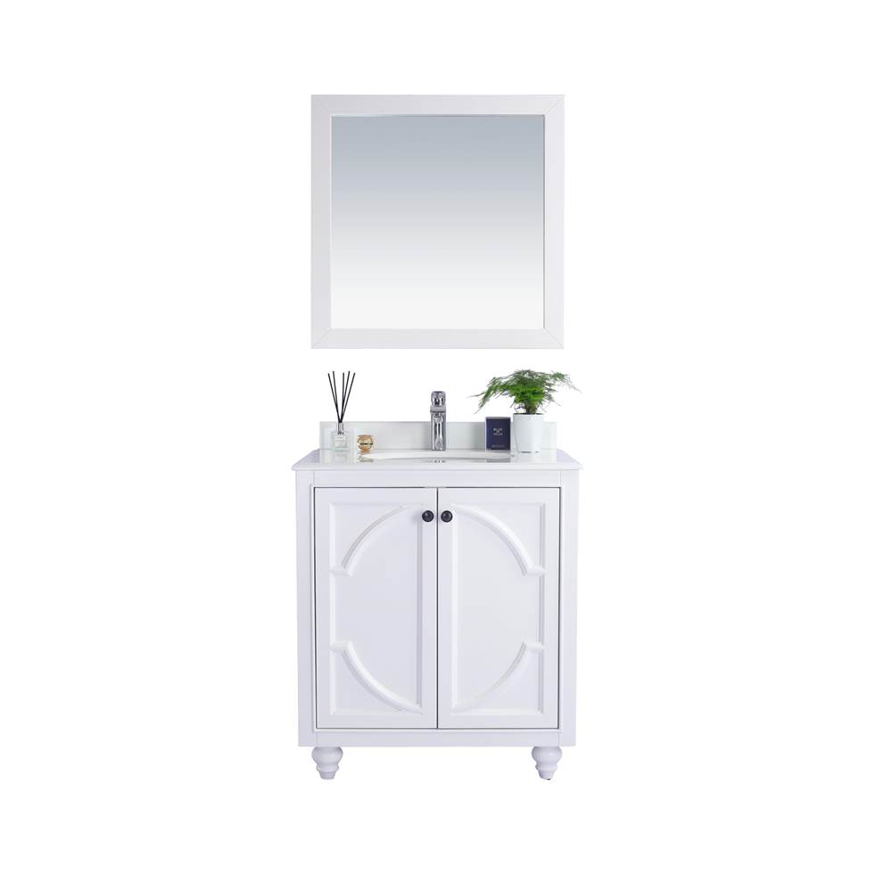 LAVIVA Odyssey - 30 - White Cabinet And Pure White Phoenix Stone Countertop
