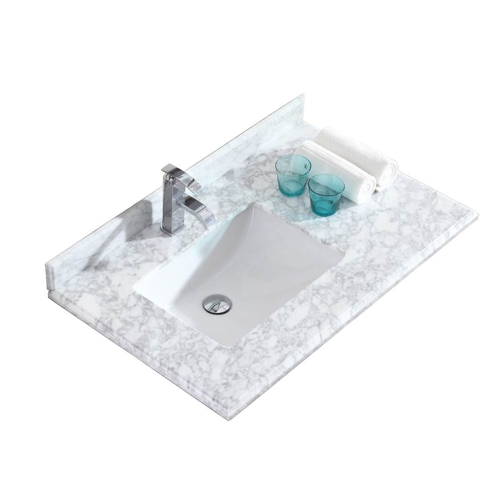 LAVIVA Odyssey - 36 - White Carrara Marble Countertop with Rectangular Sink