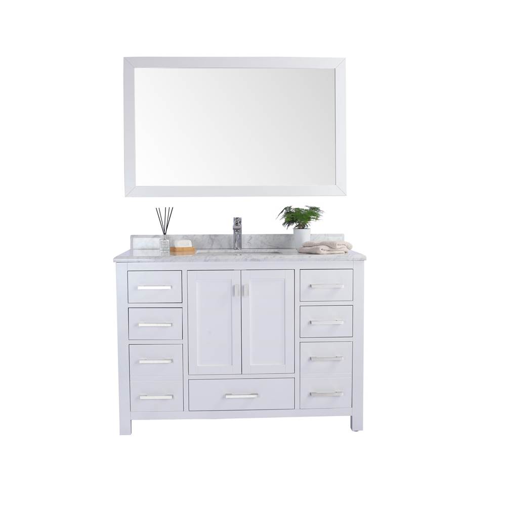 LAVIVA Wilson 48 - White Cabinet And White Carrara Marble Countertop