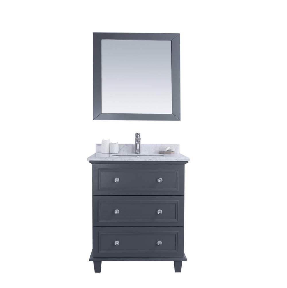 LAVIVA Luna - 30 - Maple Grey Cabinet And White Carrara Marble Countertop