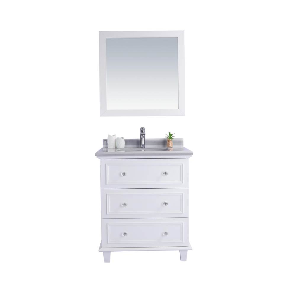 LAVIVA Luna - 30 - White Cabinet And White Stripes Marble Countertop