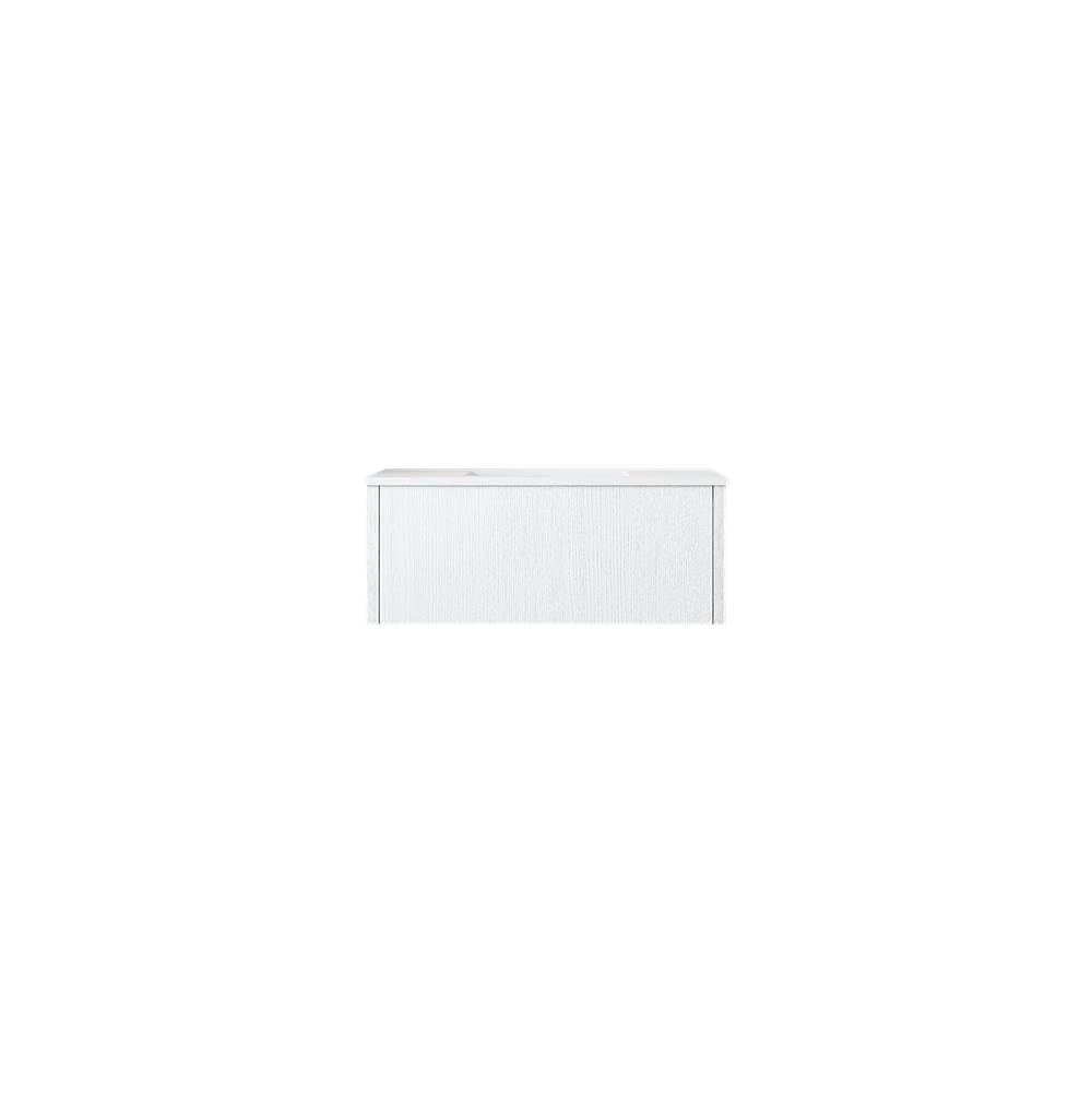 LAVIVA Legno 36'' Alabaster White Bathroom Vanity with Matte White VIVA Stone Solid Surface Countertop