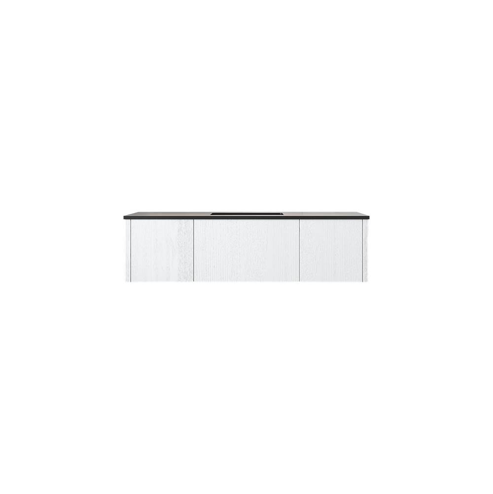 LAVIVA Legno 54'' Alabaster White Bathroom Vanity with Matte Black VIVA Stone Solid Surface Countertop
