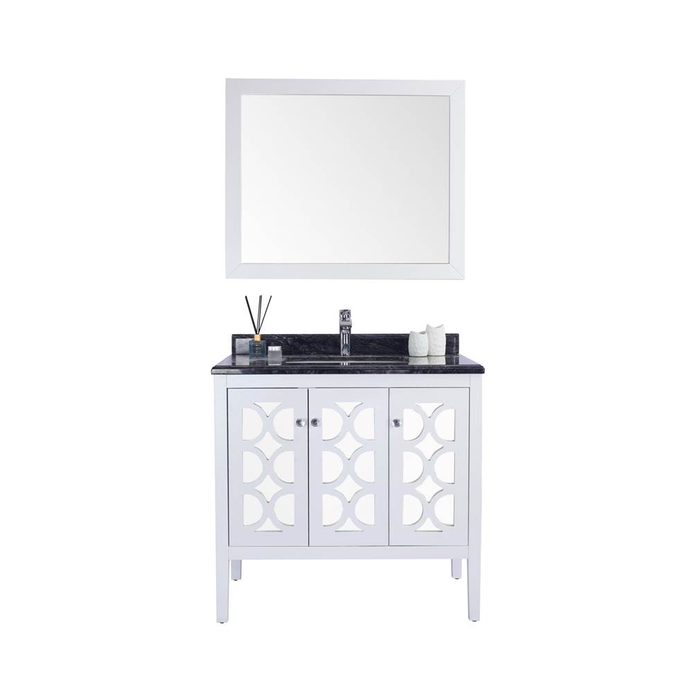 LAVIVA Mediterraneo - 36 - White Cabinet And Black Wood Marble Countertop