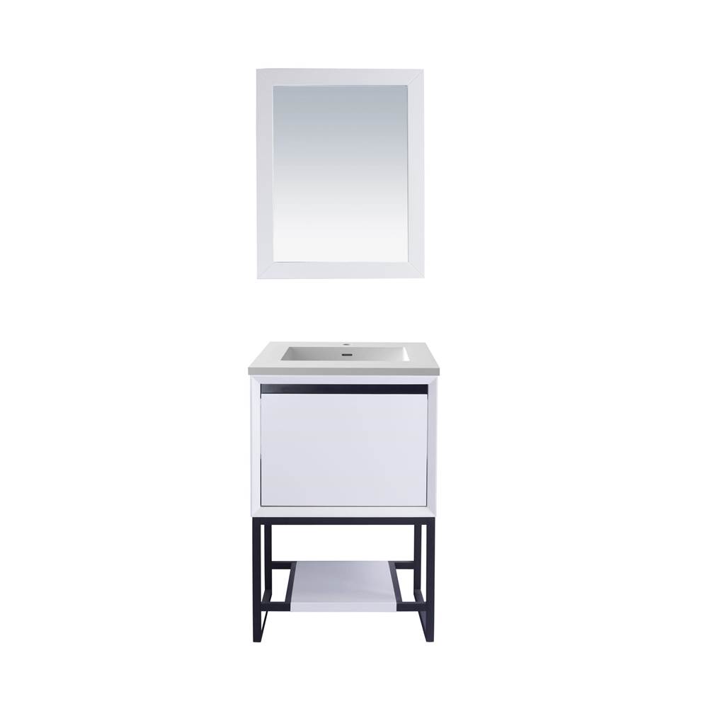 LAVIVA Alto 24 - White Cabinet And Matte White VIVA Stone Solid Surface Countertop