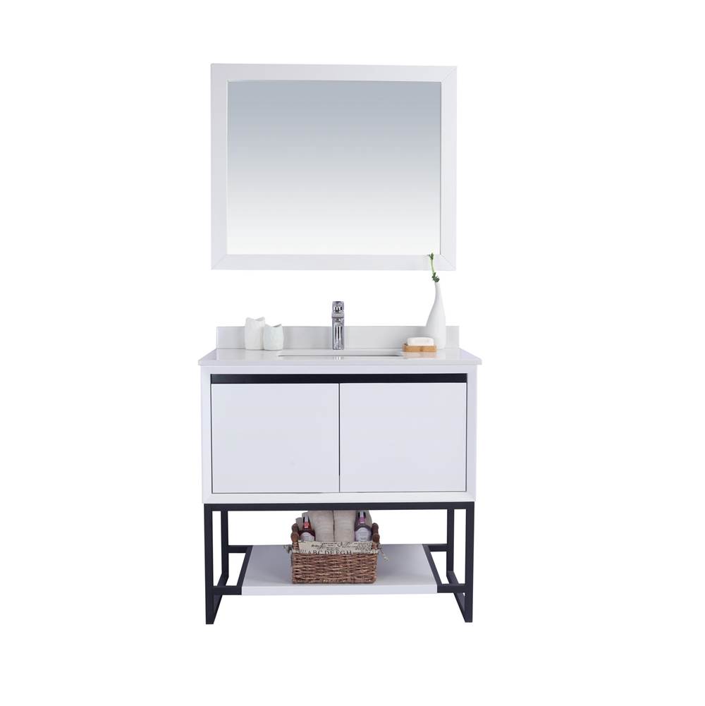 LAVIVA Alto 36 - White Cabinet And White Quartz Countertop