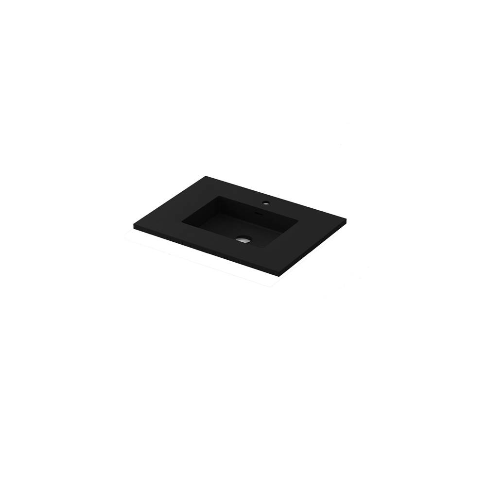 LAVIVA VIVA Stone 30'' Matte Black - Solid Surface Countertop