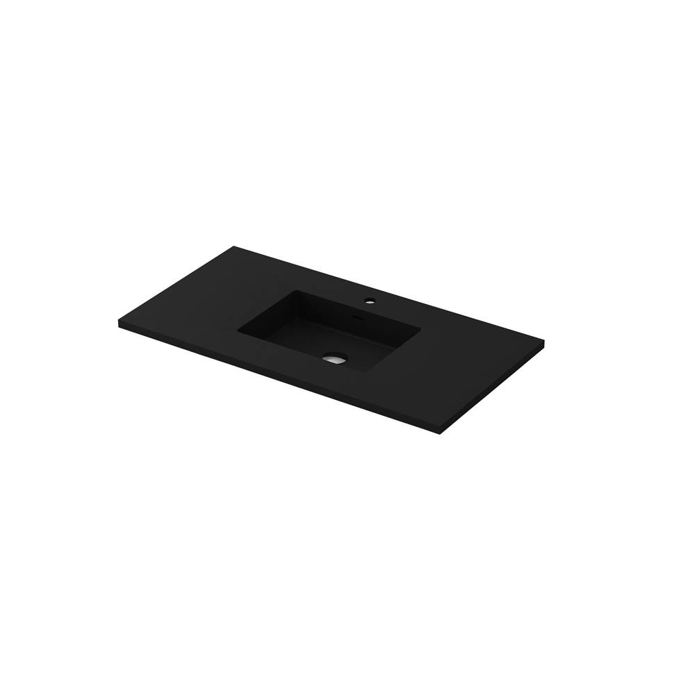 LAVIVA VIVA Stone 48'' Matte Black - Solid Surface Countertop