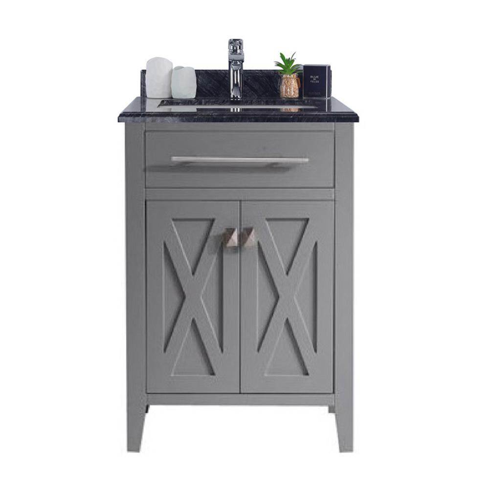 LAVIVA Wimbledon - 24 - Grey Cabinet And Black Wood Marble Countertop