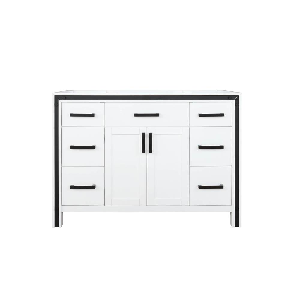 Lexora Ziva 48'' White Vanity Cabinet Only
