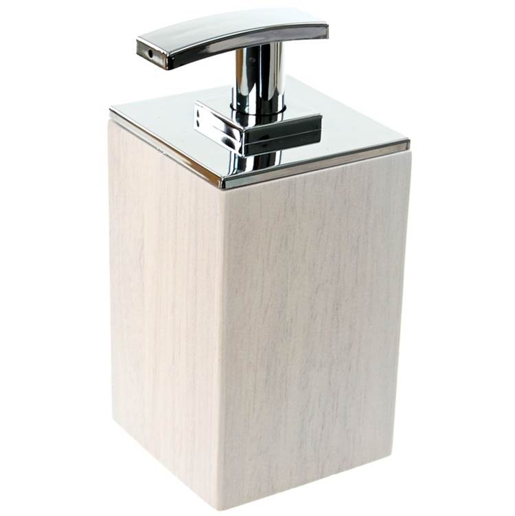 Nameeks White Short Soap Dispenser in Wood