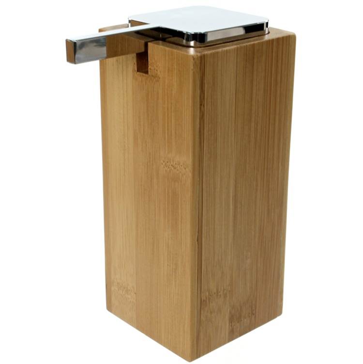 Nameeks Large Wood Wood Soap Dispenser with Chrome Pump