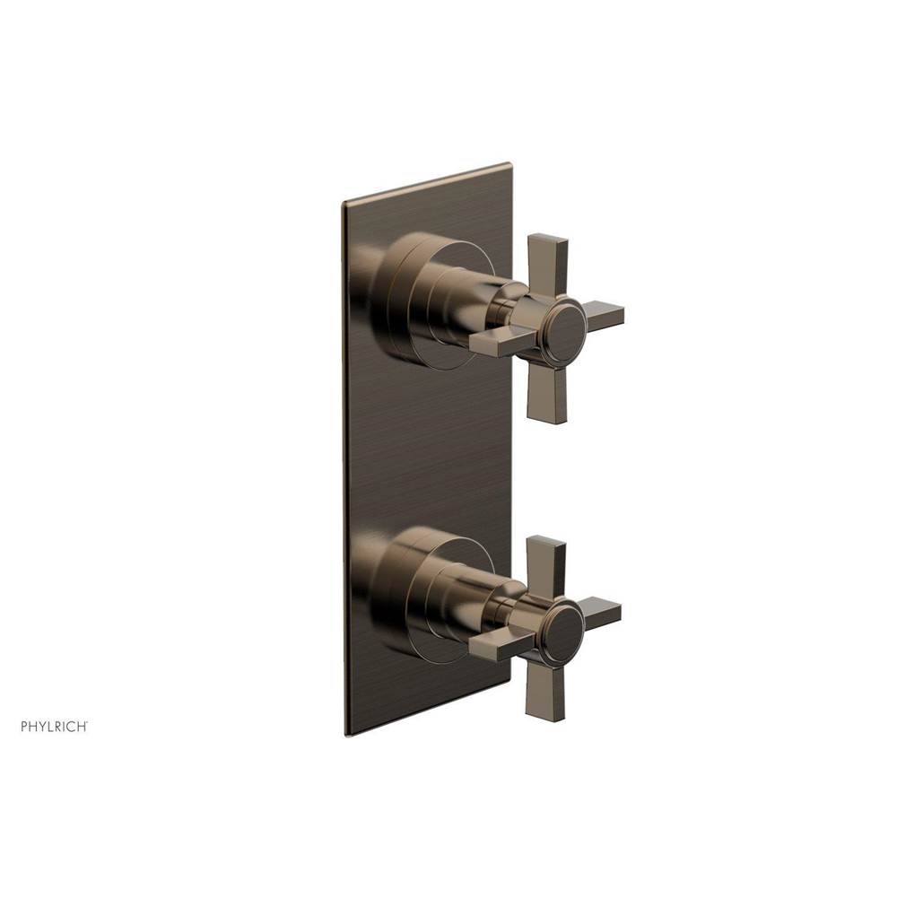 Phylrich BASIC 1/2'' Thermostatic Valve with Volume Control or Diverter Blade Cross Handles 4-356