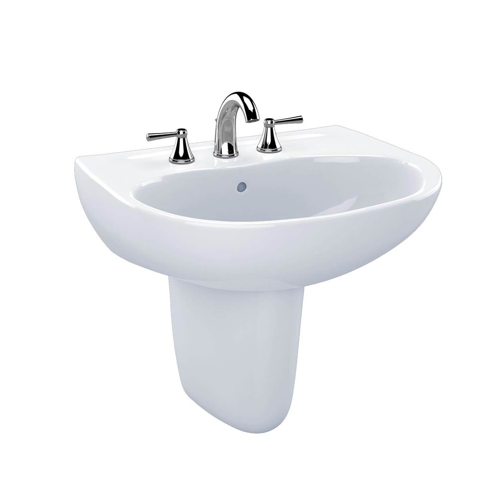 TOTO Toto® Supreme® Oval Wall-Mount Bathroom Sink With Cefiontect And Shroud For 8 Inch Center Faucets, Cotton White