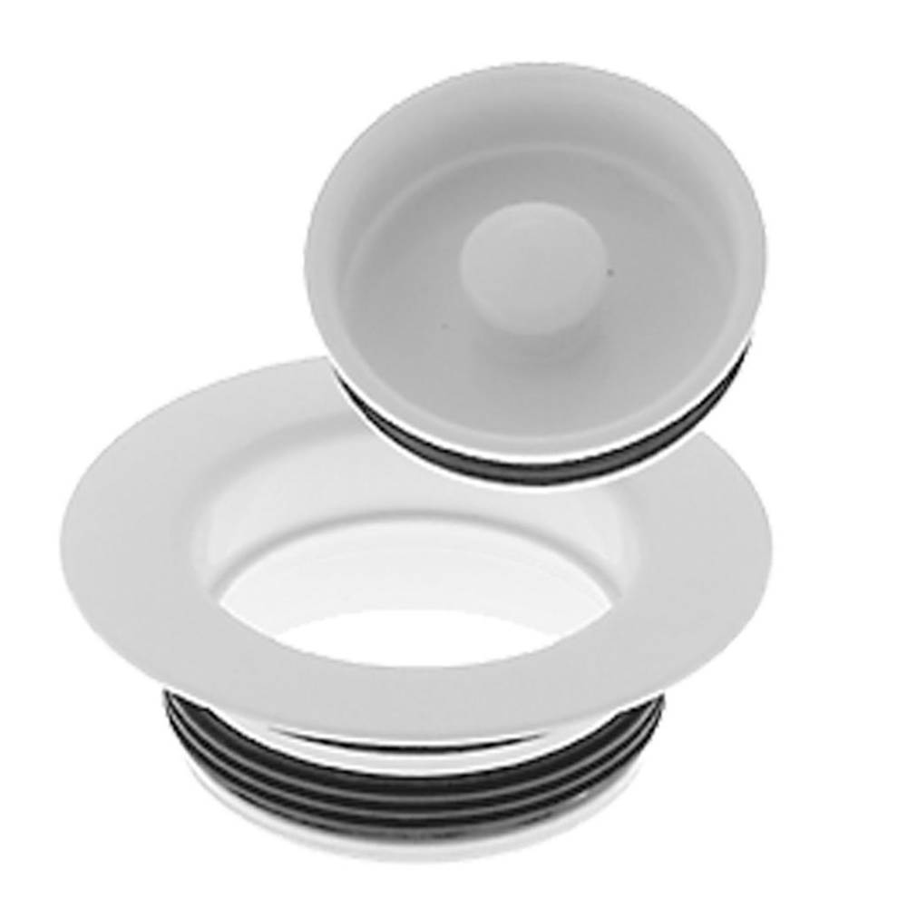Westbrass Universal Replacement Disposal Flange and Stopper in Powdercoated White
