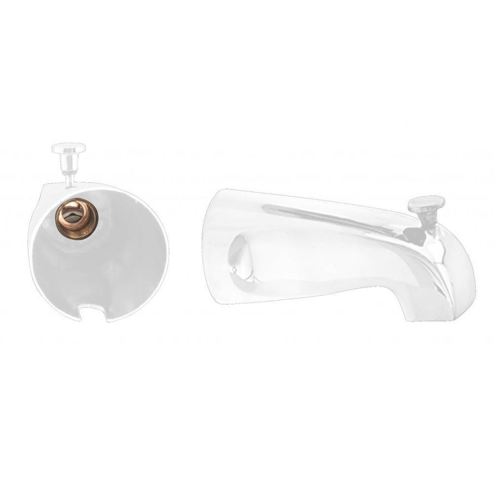 Westbrass Nose Diverter 5-1/2 in. Tub Spout in Powdercoated White