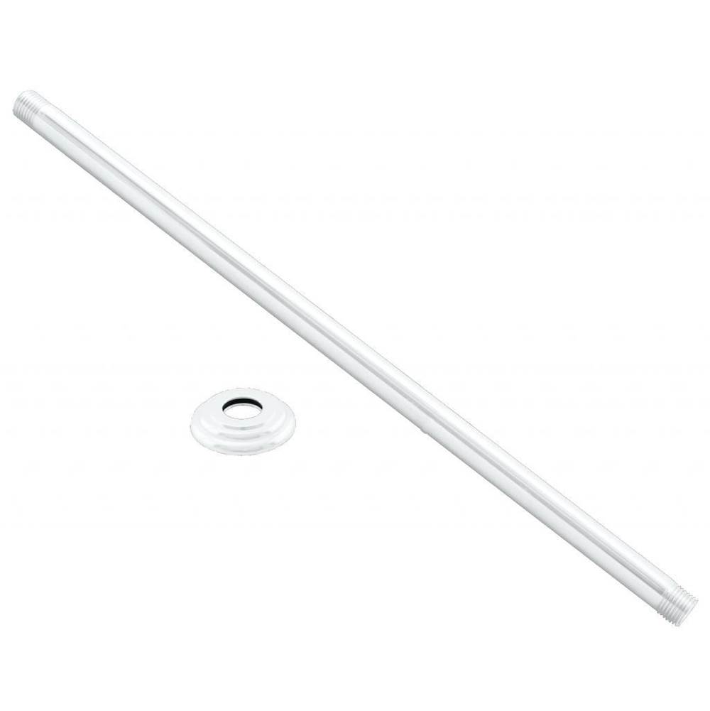 Westbrass 1/2 in. IPS x 36 in. Ceiling Mounted Shower Arm with Flange in Powdercoated White