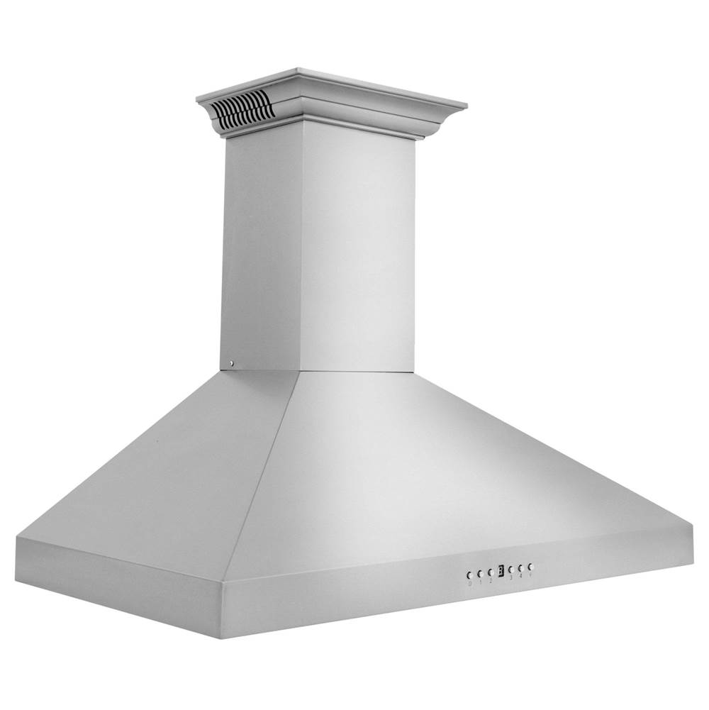Z-Line 48'' Wall Mount Range Hood in Stainless Steel with Built-in CrownSound Bluetooth Speakers